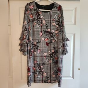 👻5/$25 Alfani Black and White Sheath Dress with 3/4 Sleeves